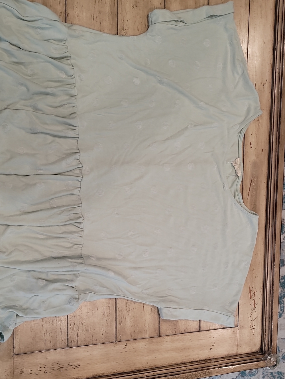 6 For $25 Light Blue Ruffle-Hem Tunic Top